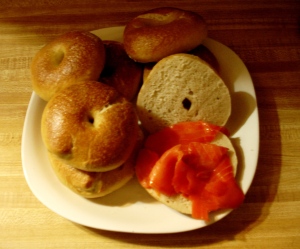 That's a bit of lox on the one bagel.